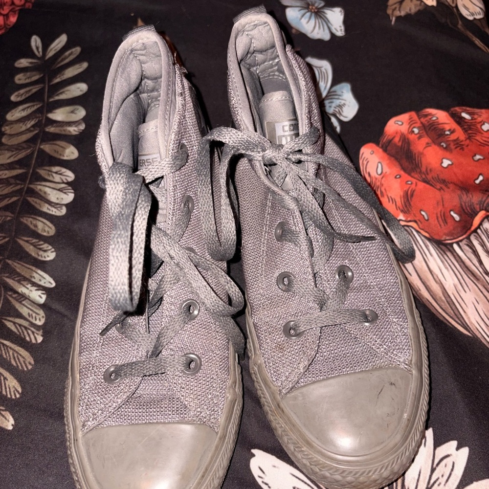 Converse Women's High-Top Canvas Sneakers in Light Gray